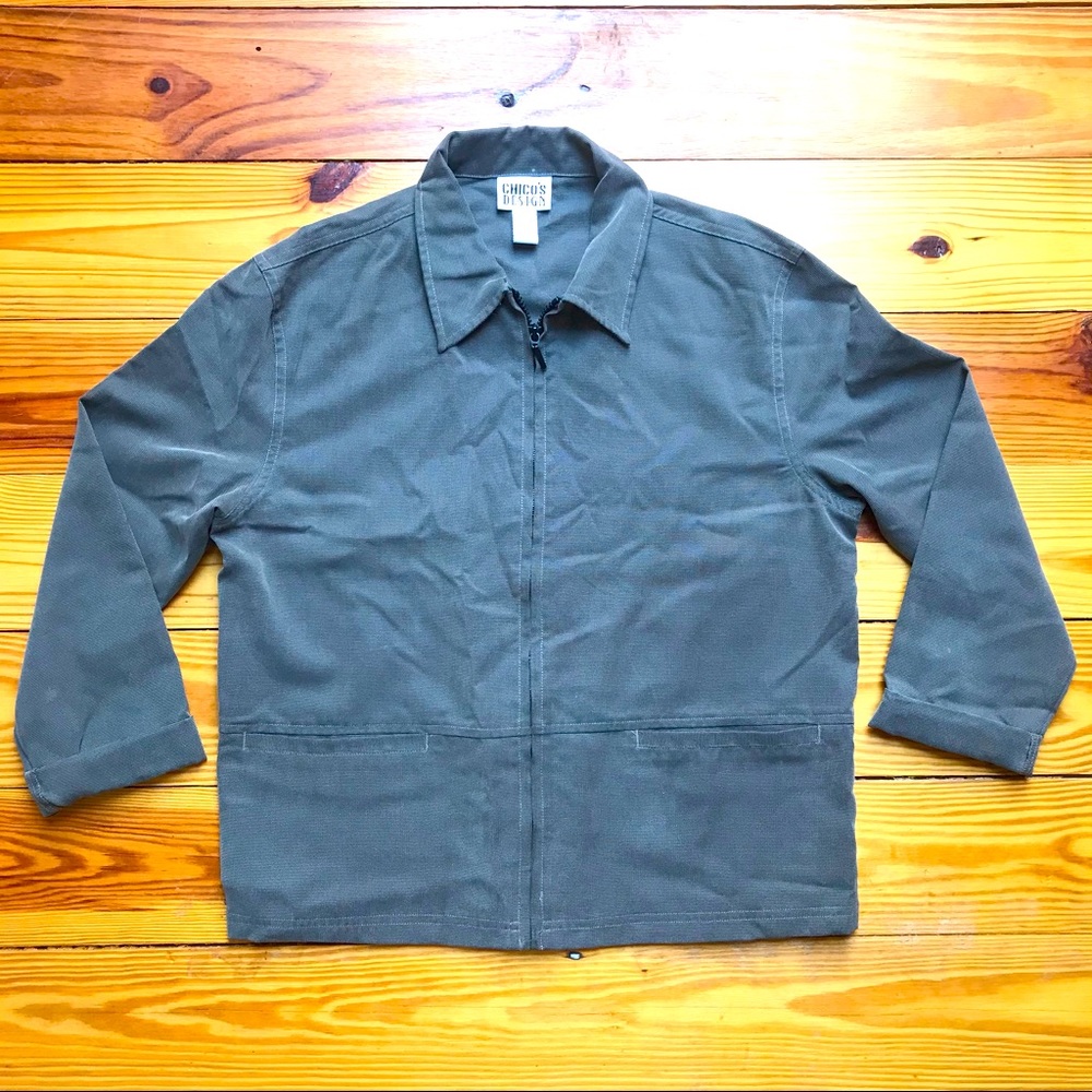 Chico's Gray Zip Up Jacket, EUC, M/L